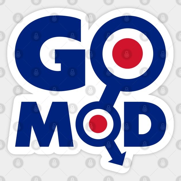 GO MOD ))(( 60s Retro British Subculture Northern Soul Fan Sticker by darklordpug